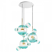 Подвесной светильник Loft it Bolle 2027-D3 Blue цвет плафона/подвески Голубой, цвет арматуры Золото-1