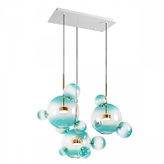 Подвесной светильник Loft it Bolle 2027-S3 Blue цвет плафона/подвески Голубой, цвет арматуры Золото-1