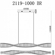 Подвесной светильник iLedex Woodstock 2119-1000 BR цвет плафона/подвески Прозрачный, цвет арматуры Латунь-2