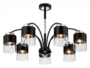 Люстра на штанге Escada R1che 2121/7P цвет плафона/подвески Прозрачный, Хром, цвет арматуры Золото, Черный-1