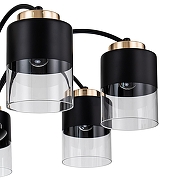 Люстра на штанге Escada R1che 2121/7P цвет плафона/подвески Прозрачный, Хром, цвет арматуры Золото, Черный-2