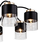 Люстра на штанге Escada R1che 2121/7P цвет плафона/подвески Прозрачный, Хром, цвет арматуры Золото, Черный-3