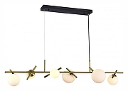 Подвесной светильник iLamp Golden 2134-6L BR+MBK цвет плафона/подвески Белый, цвет арматуры Латунь, Черный-1