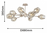 Люстра на штанге F-promo Tilda 2658-10U цвет плафона/подвески Бежевый, цвет арматуры Золото-5