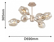 Люстра на штанге F-promo Tilda 2658-6U цвет плафона/подвески Бежевый, цвет арматуры Золото-4