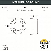 Накладной светильник Fumagalli Leti 2S1.000.000.AYG1L цвет плафона/подвески Белый, цвет арматуры Черный-2