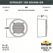 Встраиваемый светильник Fumagalli Leti 2S2.000.000.AYG1L цвет плафона/подвески Белый, цвет арматуры Черный-1