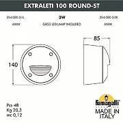 Встраиваемый светильник Fumagalli Leti 2S4.000.000.LYG1L цвет плафона/подвески Белый, цвет арматуры Серый-1