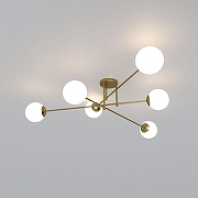 Люстра Eurosvet Netz 30181/6 латунь цвет плафона/подвески Белый, цвет арматуры Латунь-1