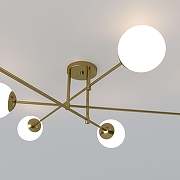 Люстра Eurosvet Netz 30181/6 латунь цвет плафона/подвески Белый, цвет арматуры Латунь-2
