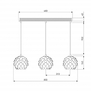 Подвесной светильник Bogate's Cedro 304/3 цвет плафона/подвески Хром, цвет арматуры Хром-2