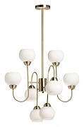 Люстра на штанге De City Оливия 306016208 цвет плафона/подвески Белый, цвет арматуры Латунь