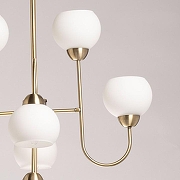 Люстра на штанге De City Оливия 306016208 цвет плафона/подвески Белый, цвет арматуры Латунь-4