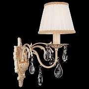 Бра Eurosvet Amelia 3637/1 белый с золотом/прозрачный хрусталь Strotskis цвет плафона/подвески Белый, Прозрачный, цвет арматуры Белый, Золото-1