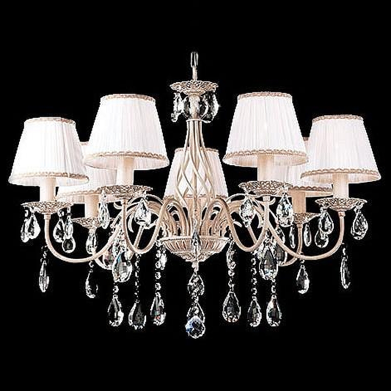 Люстра Eurosvet Amelia 3637/7 белый с золотом/прозрачный хрусталь Strotskis 