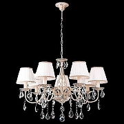 Люстра Eurosvet Amelia 3637/7 белый с золотом/прозрачный хрусталь Strotskis цвет плафона/подвески Белый, Прозрачный, цвет арматуры Белый, Золото-1