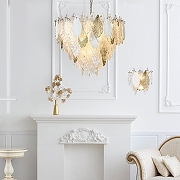 Накладной светильник Bogate's Leaf 369/3 цвет плафона/подвески Белый, Золото, Прозрачный, цвет арматуры Золото-1