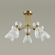 Люстра на штанге Lumion Jackie 3704/5C цвет плафона/подвески Прозрачный, цвет арматуры Бронза-1