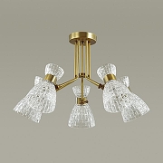 Люстра на штанге Lumion Jackie 3704/5C цвет плафона/подвески Прозрачный, цвет арматуры Бронза-2