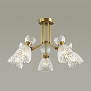 Люстра на штанге Lumion Jackie 3704/5C цвет плафона/подвески Прозрачный, цвет арматуры Бронза-3