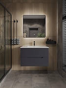 Тумба с раковиной Orange Line 80 Li-80Tug+Ra подвесная Графит матовый-2