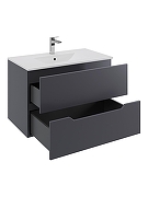 Тумба с раковиной Orange Line 80 Li-80Tug+Ra подвесная Графит матовый-6