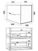 Тумба с раковиной Orange Line 80 Li-80Tug+Ra подвесная Графит матовый-8