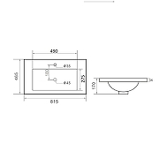 Тумба с раковиной Orange Line 80 Li-80Tug+Ra подвесная Графит матовый-9