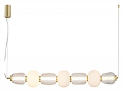 Подвесной светильник Favourite Bella 4057-3P цвет плафона/подвески Прозрачный, Опал, цвет арматуры Золото-1