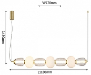 Подвесной светильник Favourite Bella 4057-3P цвет плафона/подвески Прозрачный, Опал, цвет арматуры Золото-6