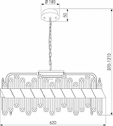 Люстра Bogate's Jewel 419/1 цвет плафона/подвески Прозрачный, цвет арматуры Золото-6