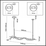 Подвесной светильник Odeon Light Corda 4391/30L цвет плафона/подвески Белый, Черный, цвет арматуры Черный-3