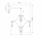 Бра Bogate's Tense 442/1 цвет плафона/подвески Прозрачный, цвет арматуры Хром-6