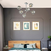 Люстра на штанге Lumion Sandra 4530/6C цвет плафона/подвески Светло-серый, цвет арматуры Хром-2