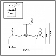Люстра на штанге Lumion Gillian 4589/5C цвет плафона/подвески Белый, цвет арматуры Золото-2