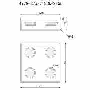 Накладной светильник iLedex Link 4778-37x37 MBK+SGD цвет плафона/подвески Золото, цвет арматуры Золото, Черный-1