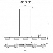 Подвесной светильник iLedex Link 4778-90 MBK+SGD цвет плафона/подвески Золото, цвет арматуры Золото-2