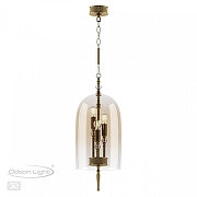 Подвесной светильник Odeon Light Bell 4892/3 цвет плафона/подвески Коньячный, цвет арматуры Бронза-4