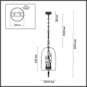 Подвесной светильник Odeon Light Bell 4892/3 цвет плафона/подвески Коньячный, цвет арматуры Бронза-7