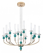 Люстра Divinare Capello 4947/01 SP-12 цвет плафона/подвески Прозрачный, цвет арматуры Золото-1