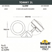 Светильник на штанге Fumagalli Tommy 4M1.000.000.AXD2L цвет плафона/подвески Белый, цвет арматуры Черный-5