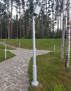 Фонарный столб Fumagalli Giorgio 4P2.362.G10.LYF1R цвет плафона/подвески Опал, цвет арматуры Серый-10