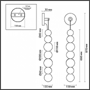 Бра Odeon Light Crystal 5007/13WL цвет плафона/подвески Прозрачный, цвет арматуры Хром-5