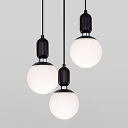 Подвесной светильник Eurosvet Bubble 50151/3 черный цвет плафона/подвески Белый, цвет арматуры Черный-1