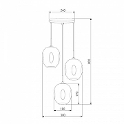 Подвесной светильник Eurosvet M1ll 50195/3 черный жемчуг цвет плафона/подвески Светло-серый, цвет арматуры Жемчужный, Черный-3