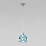 Подвесной светильник Eurosvet Lotus 50221/1 голубой цвет плафона/подвески Голубой, цвет арматуры Хром-1