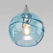 Подвесной светильник Eurosvet Lotus 50221/1 голубой цвет плафона/подвески Голубой, цвет арматуры Хром-2