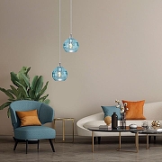 Подвесной светильник Eurosvet Lotus 50221/1 голубой цвет плафона/подвески Голубой, цвет арматуры Хром-3