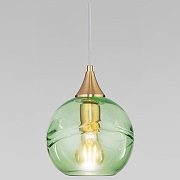 Подвесной светильник Eurosvet Lotus 50221/1 зеленый цвет плафона/подвески Зеленый, цвет арматуры Бронза