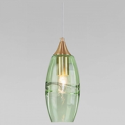Подвесной светильник Eurosvet Lotus 50222/1 зеленый цвет плафона/подвески Зеленый, цвет арматуры Бронза